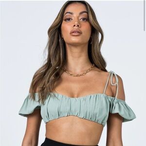 Princess Polly Melina Top Sage US S 6